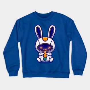 Cute Rabbit Robot Hug Carrot Cartoon Crewneck Sweatshirt